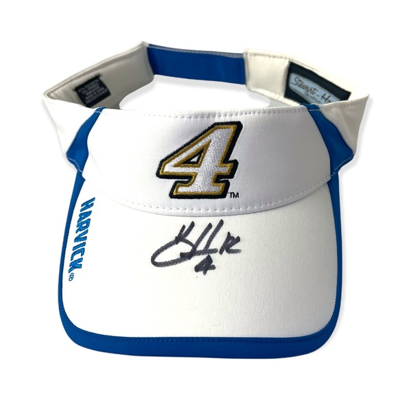 Chase Authentics Accessories - Autographed Kevin Harvick #4 Blue and White Sun Visor